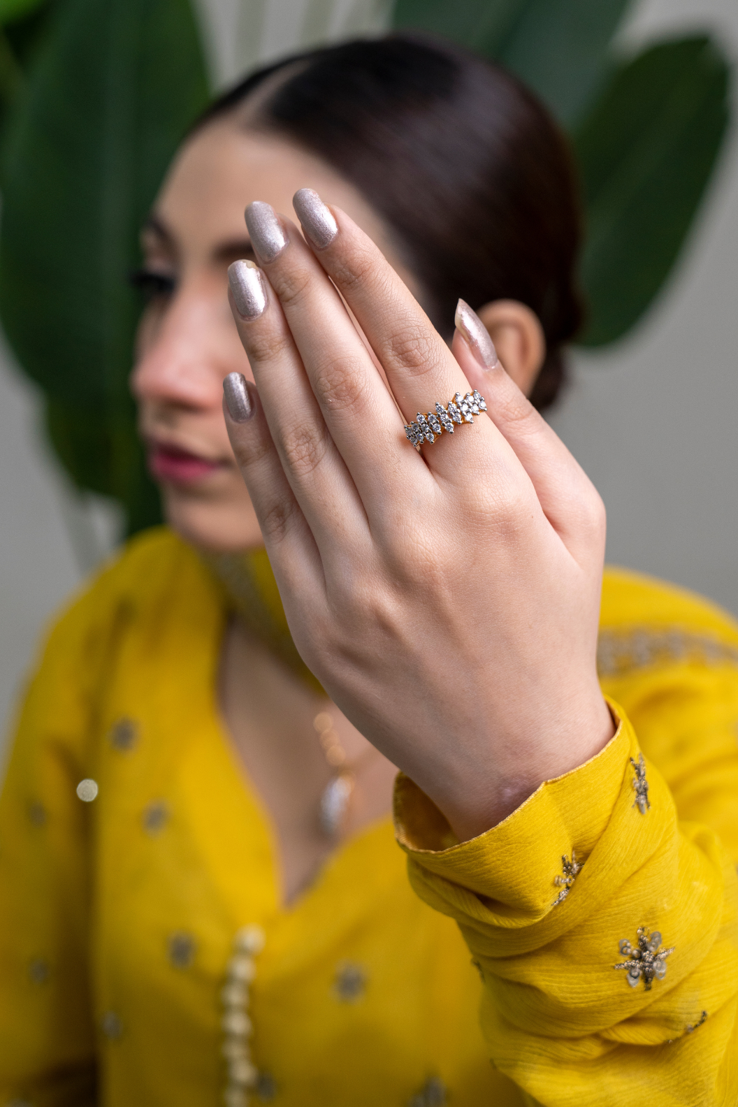 💎Diamond Cut Zircon Locket Set | 22K Gold Polish (3Yrs. Warranty) | MK-381