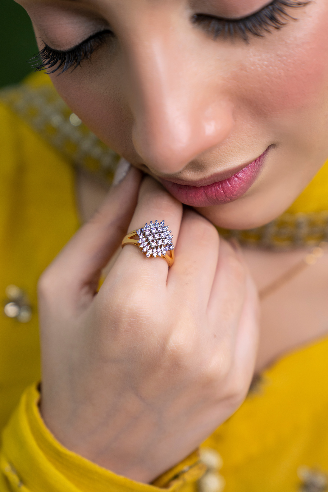 💎Diamond Cut Zircon Locket Set | 22K Gold Plated (1Yrs. Warranty) | MK-380