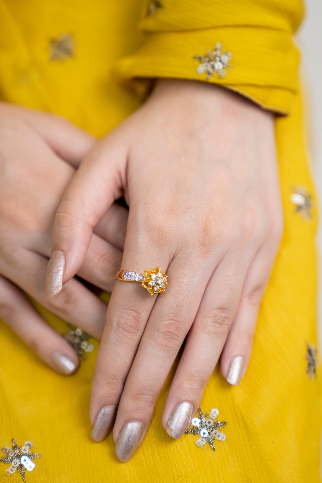 💎Diamond Cut Zircon Locket Set | 22K Gold Polish (3Yrs. Warranty) | MK-382