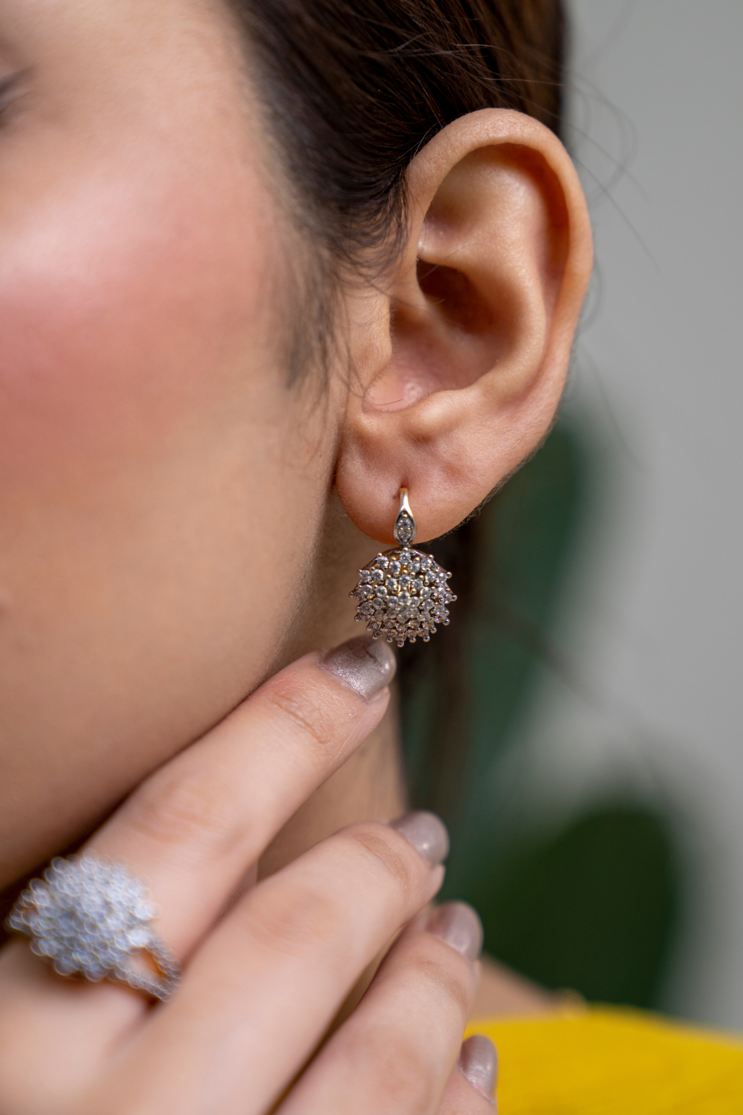 💎Diamond Cut Zircon Locket Set | 22K Gold Polish (3Yrs. Warranty) | MK-305