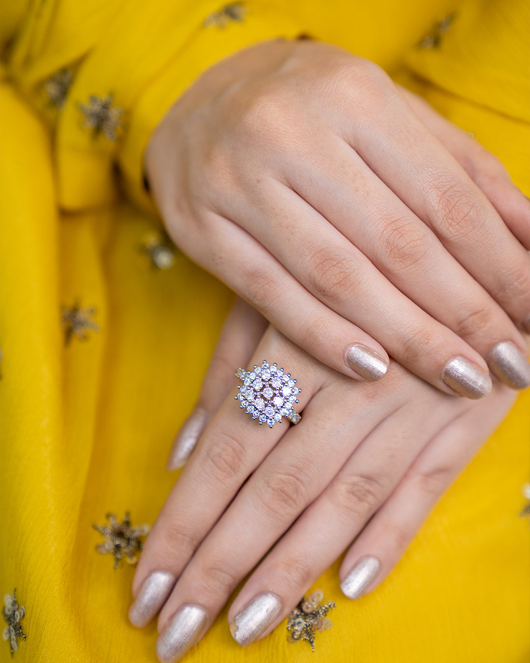 Diamond cut Zircon | judao ring | 22k gold polish | MR-347