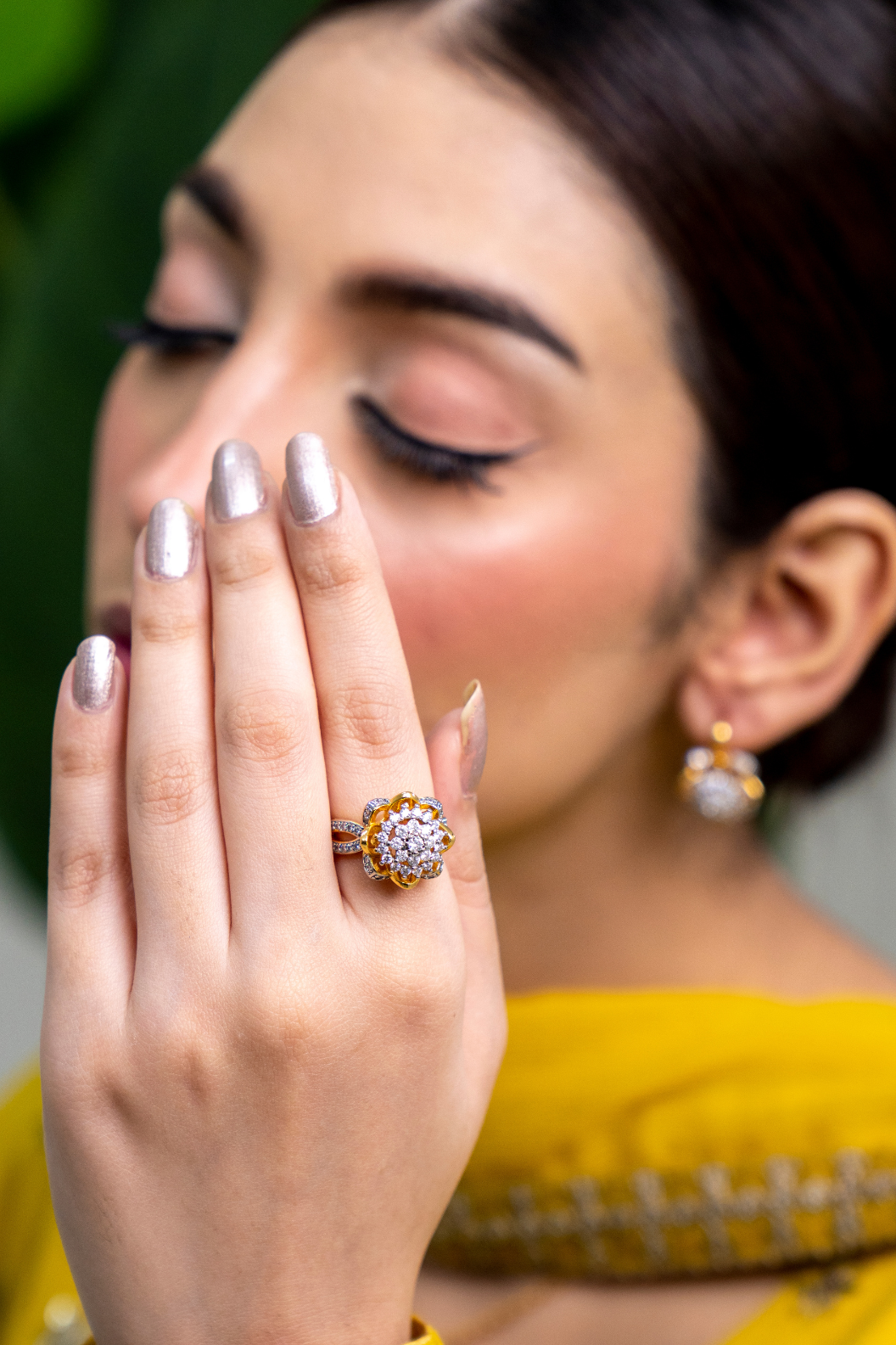 💎Diamond Cut Zircon Locket Set | 22K Gold Plated (1 year Warranty) | MK-382