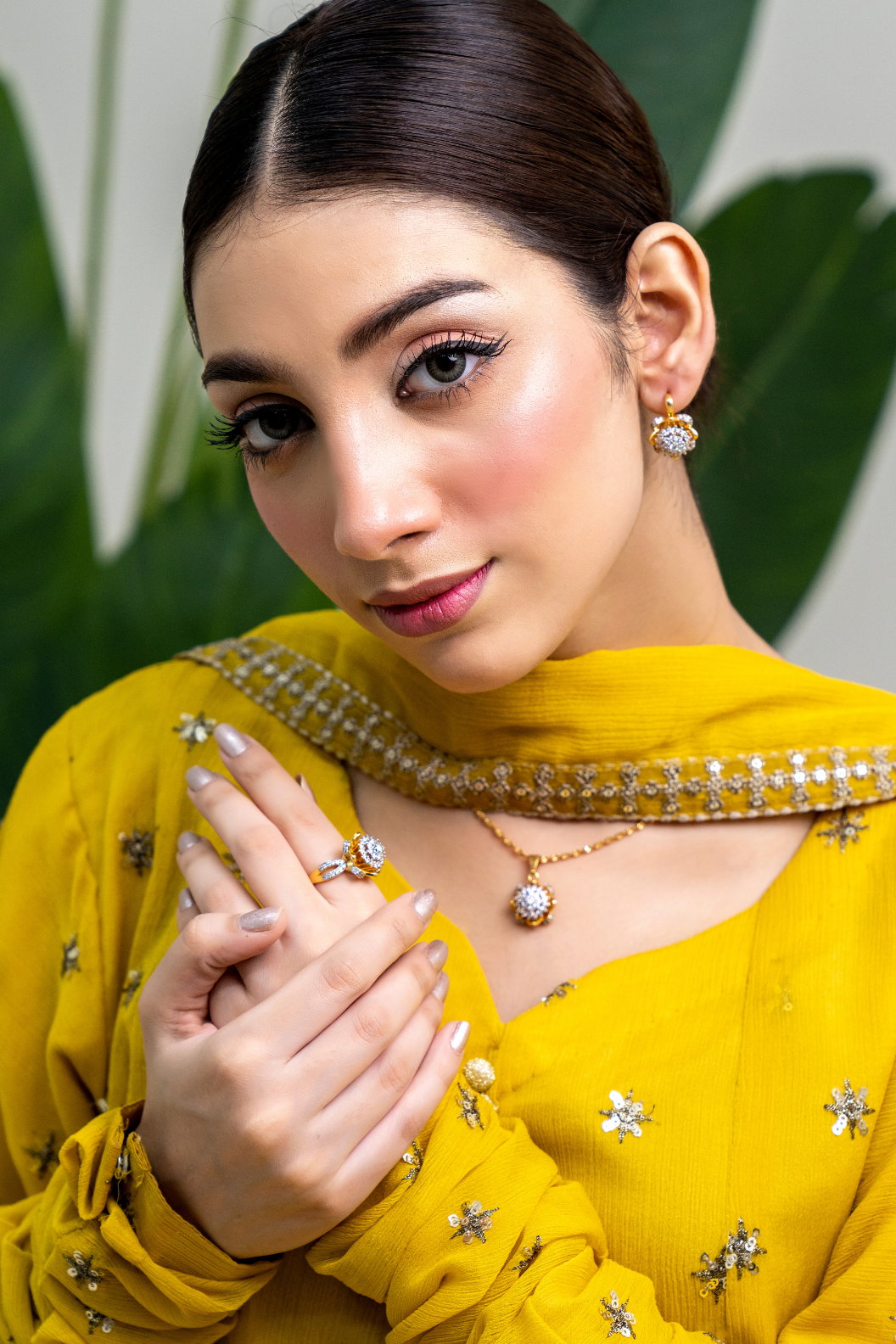 Zircon judao Locket Set | 22K Gold Plated(3 Yrs. Warranty) | Mk-669