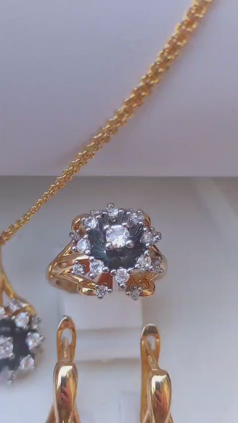 💎Diamond Cut Zircon Locket Set | 22K Gold Plated (1 year Warranty) |