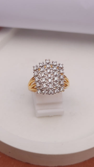 Diamond cut Zircon | judao ring | 22k gold polish |