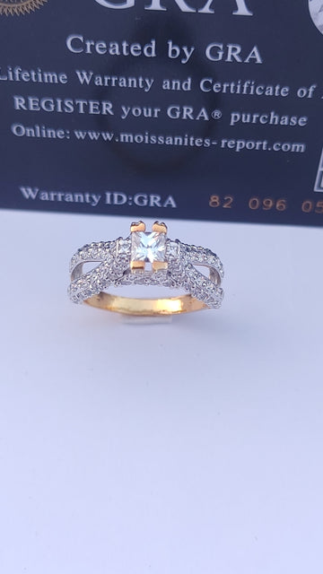 925 SILVER STERLING RING WITH MOISSANITE DIAMOND S14