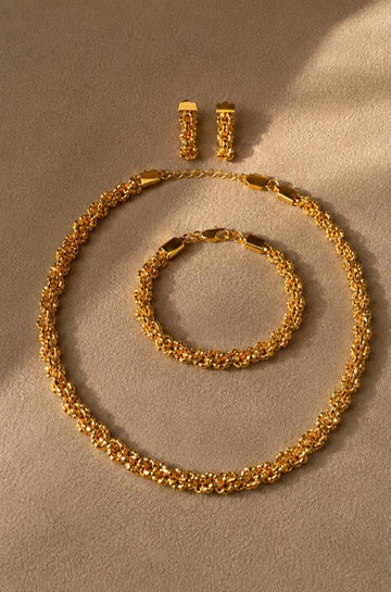 CHUNKY GOLD PLATED SETS DUBAI GOLD STYLE G1108