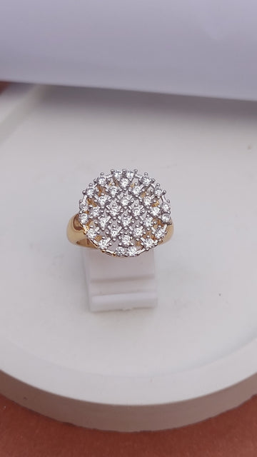 Diamond 💎 cut Zircon judao adjustable ring 22 k gold plated hand crafted |