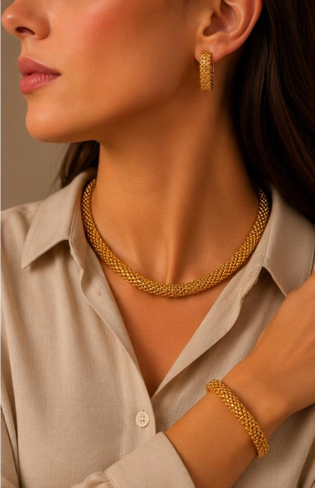 CHUNKY GOLD PLATED SETS DUBAI GOLD STYLE G1106