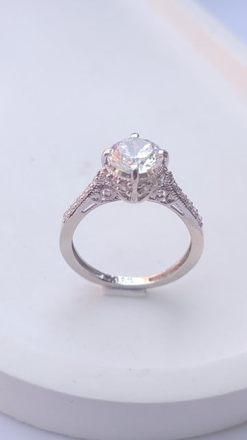 925 SILVER STERLING RING WITH MOISSANITE DIAMOND PAWNABLE AND LEGIT S23