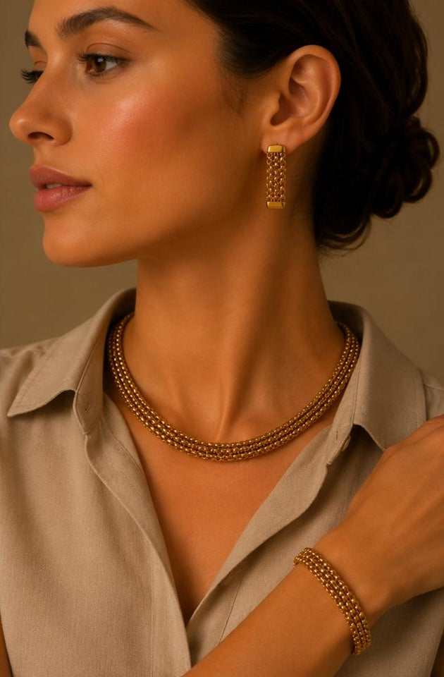 CHUNKY GOLD PLATED SETS DUBAI GOLD STYLE G1104