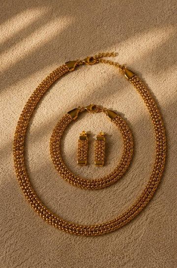 CHUNKY GOLD PLATED SETS DUBAI GOLD STYLE G1104