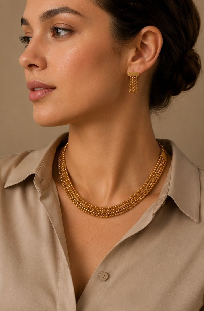 CHUNKY GOLD PLATED SETS DUBAI GOLD Style G1101