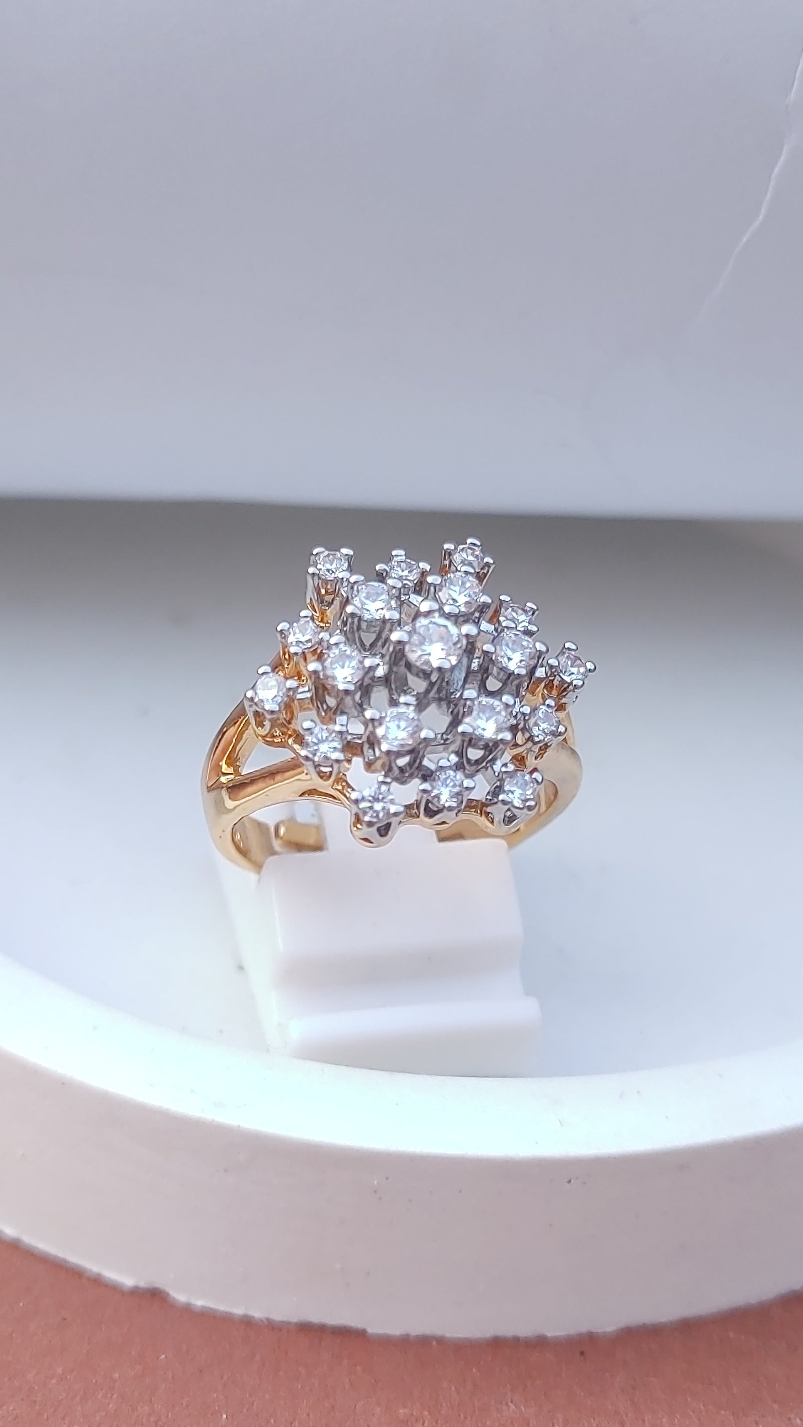Diamond cut Zircon | judao ring | 22k gold polish | MR-346