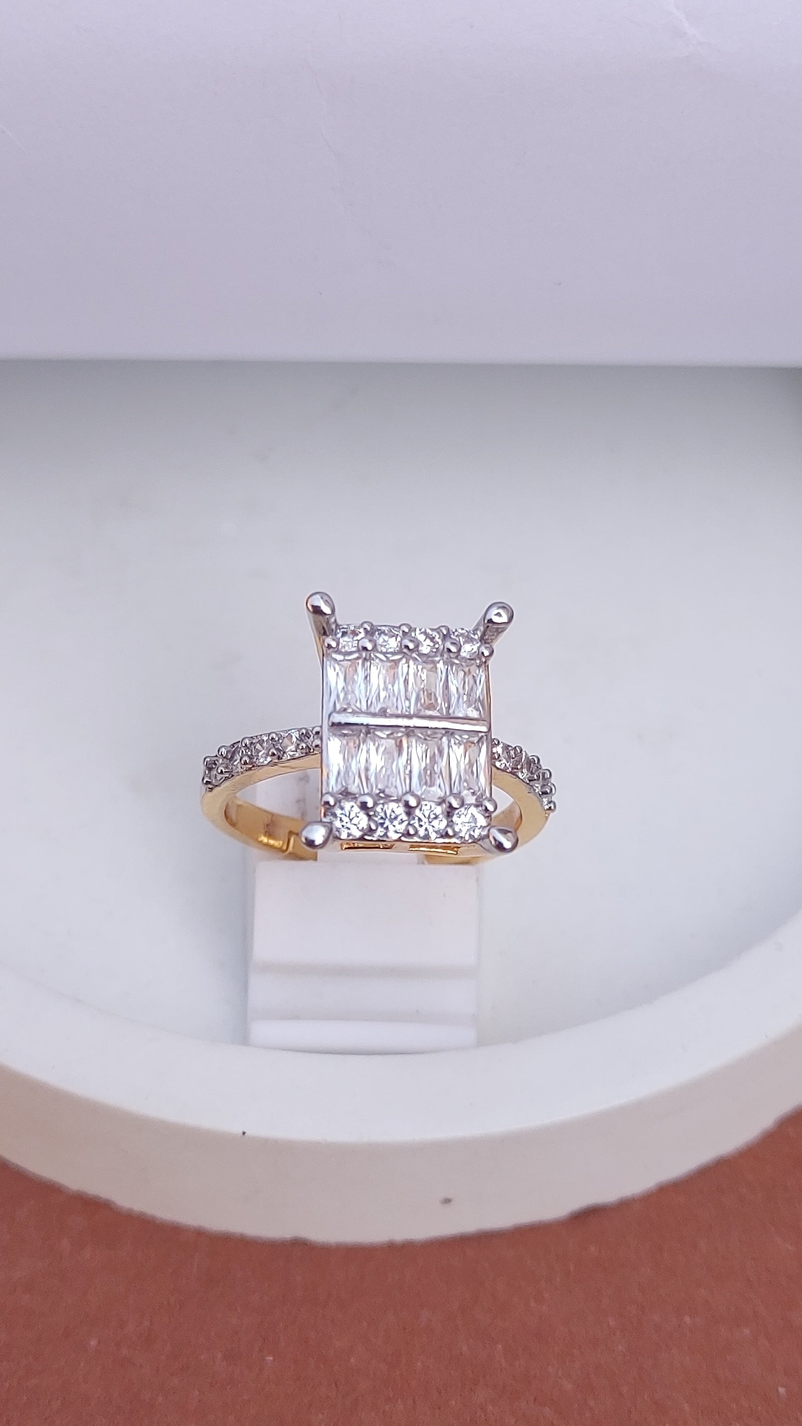 Diamond 💎 cut Zircon judao adjustable ring 22 k gold plated hand crafted |
