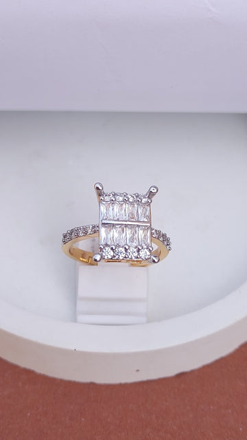 Diamond 💎 cut Zircon judao adjustable ring 22 k gold plated hand crafted |