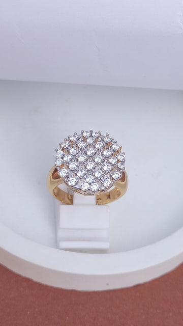 Diamond 💎 cut Zircon judao adjustable ring 22 k gold plated hand crafted |