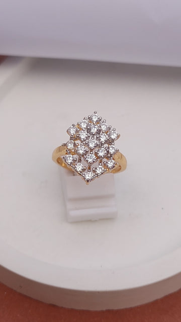 Diamond 💎 cut Zircon judao adjustable ring 22 k gold plated hand crafted |