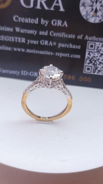 925 SILVER STERLING RING GOLD PLATED WITH MOISSANITE DIAMOND PAWNABLE AND LEGIT S23