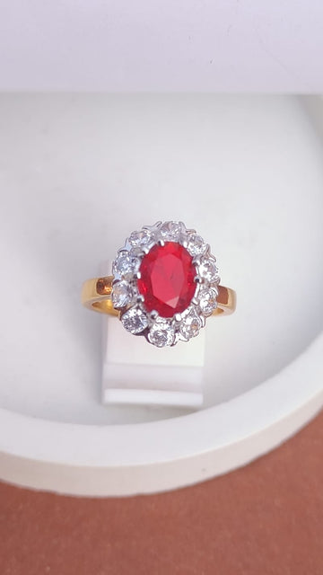 Diamond 💎 cut Zircon judao adjustable ring 22 k gold plated hand crafted |