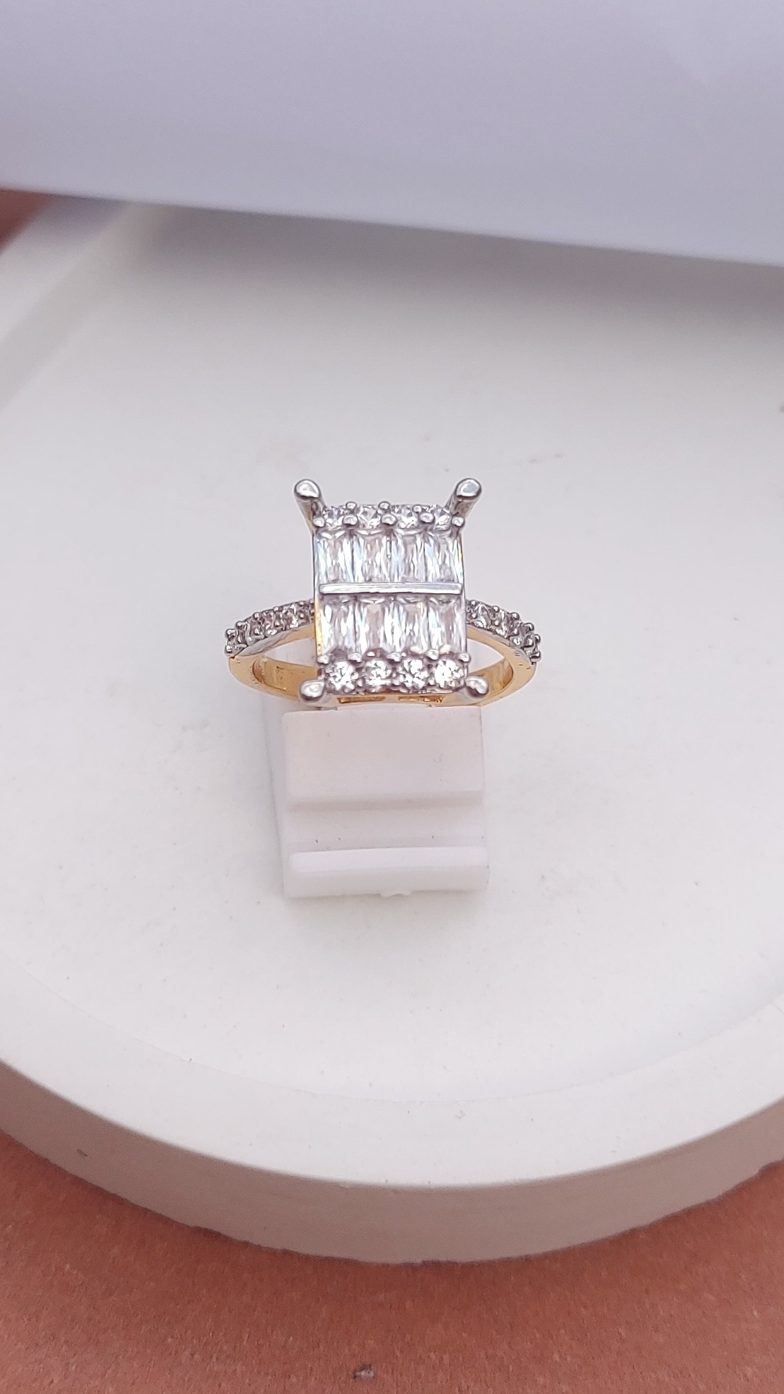 Diamond 💎 cut Zircon judao adjustable ring 22 k gold plated hand crafted |