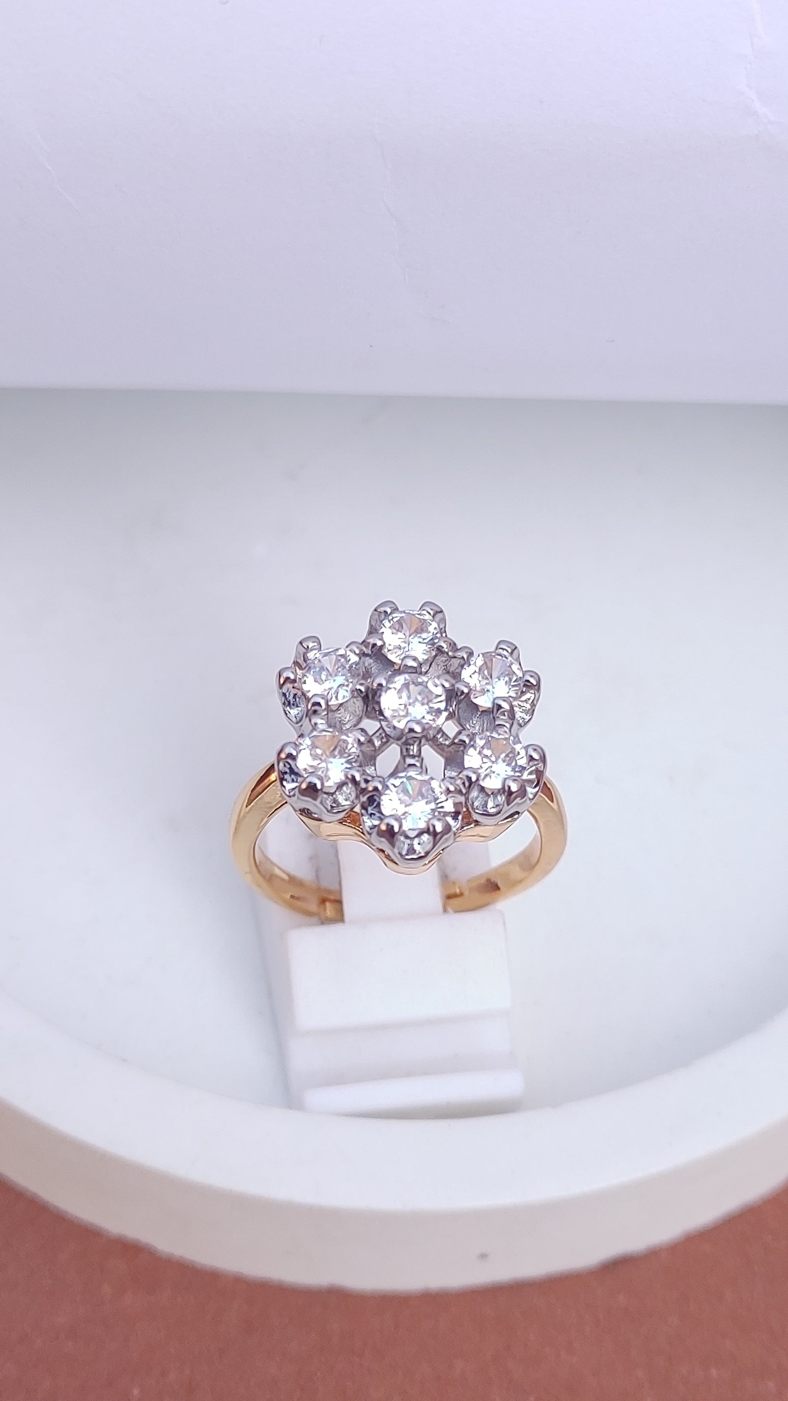 Diamond 💎 cut Zircon judao adjustable ring 22 k gold plated hand crafted |