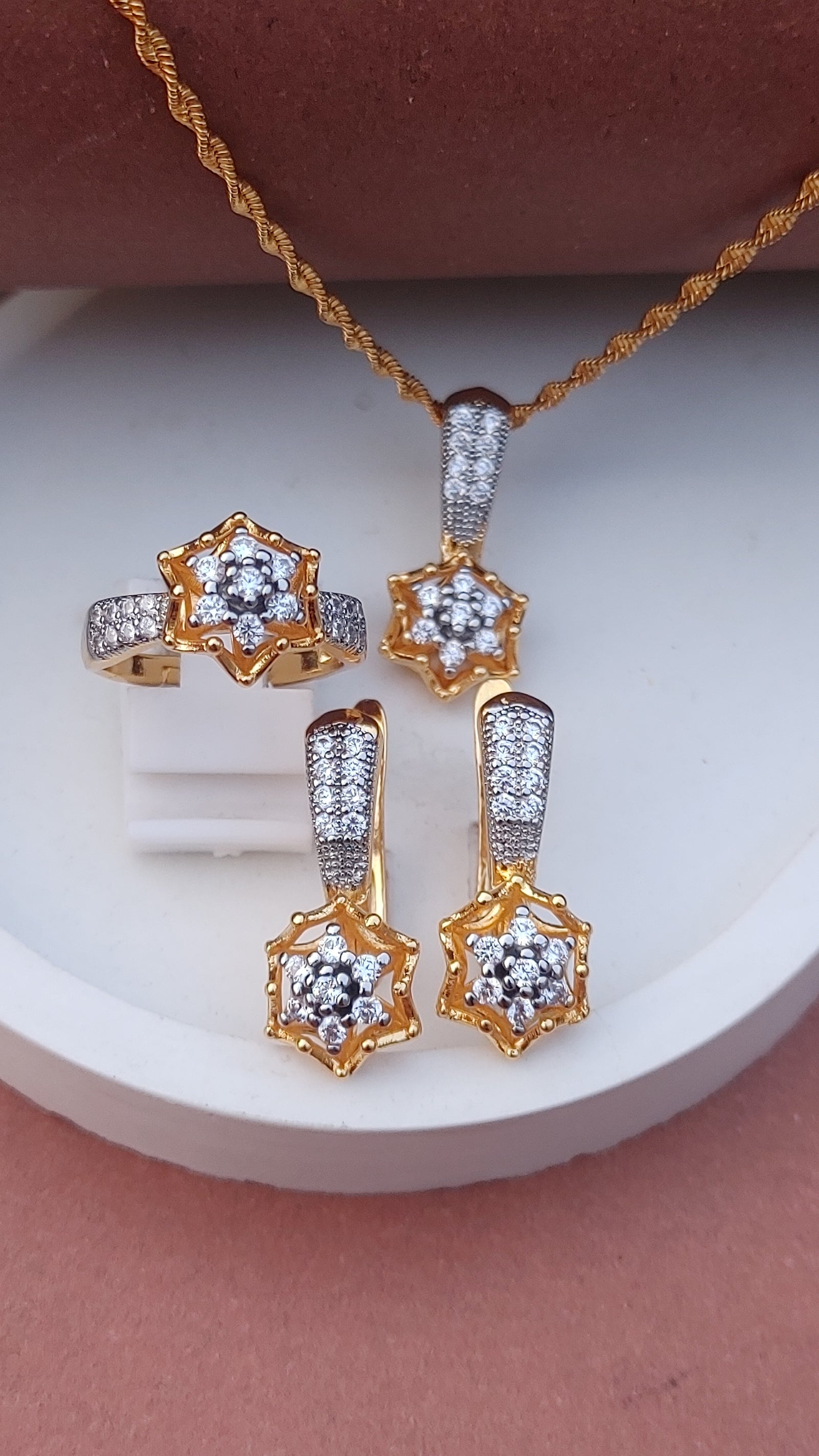 Zircon judao Locket Set | 22K Gold Plated(1 year Warranty) | Mk-669