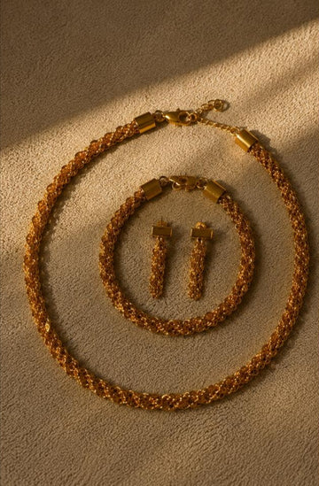 CHUNKY GOLD PLATED SETS DUBAI GOLD STYLE G1105