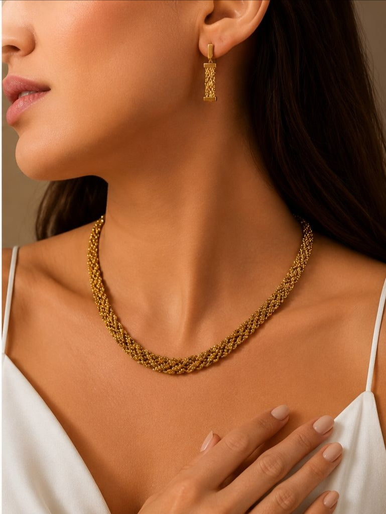 CHUNKY GOLD PLATED SETS DUBAI GOLD STYLE G1103
