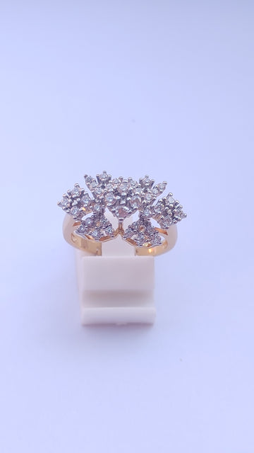 Diamond 💎 cut Zircon judao adjustable ring 22 k gold plated hand crafted |