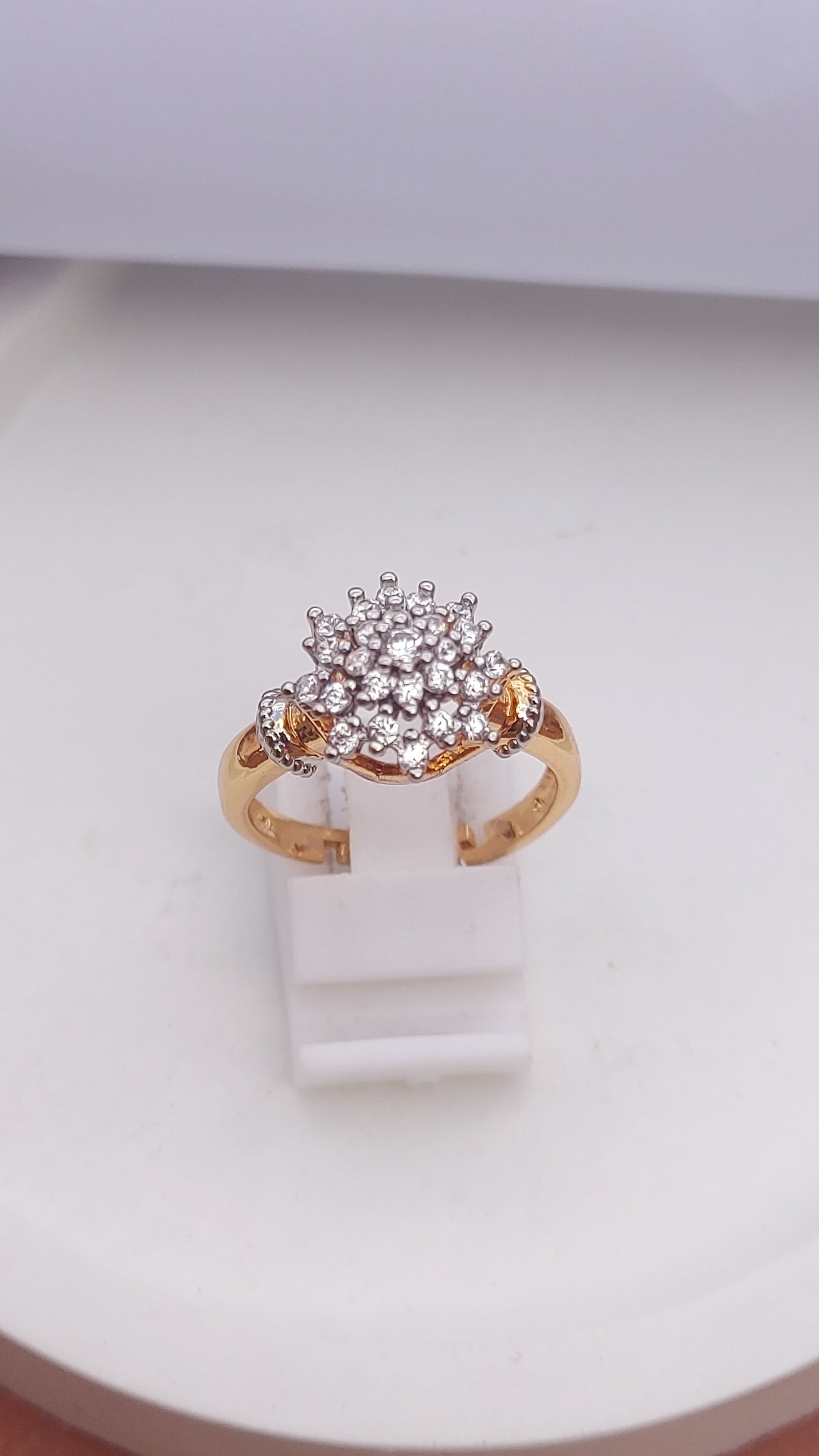 Diamond 💎 cut Zircon judao adjustable ring 22 k gold plated hand crafted |